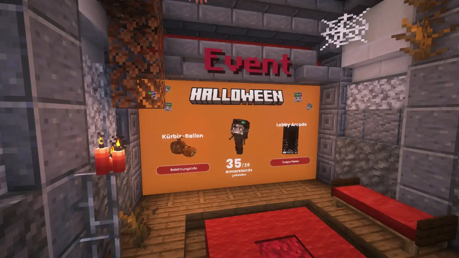 Eventtafel für das Halloween Event